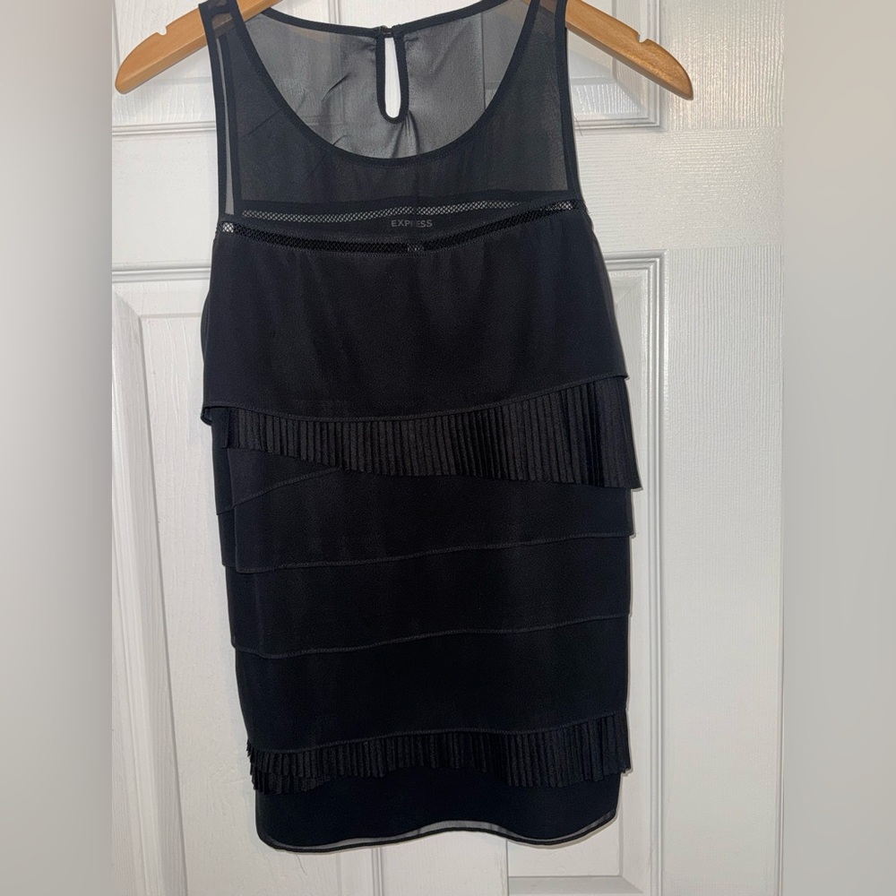 EXPRESS Layered Mesh & Pleated Tank Top